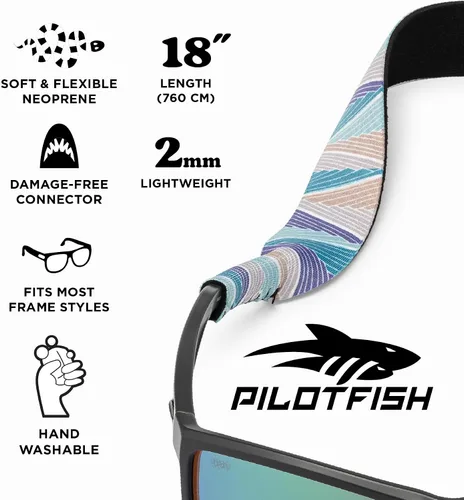 Vista 3 de Pilotfish Sujetador de neopreno para anteojos de sol, correa para lentes - Premium, ligero, tamaño perfecto para hombres y mujeres