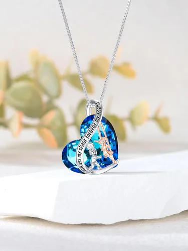 Vista 36 de Collar de plata de ley para hermanas, joyas de cumpleaños para hermanas y amigas
