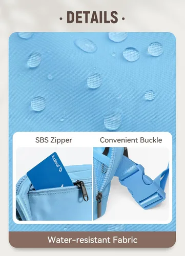 Vista 6 de BALEAF Riñonera para mujer, cangurera cruzada con correa ajustable en todas partes, riñonera para entrenamiento, correr, 2L, color azul