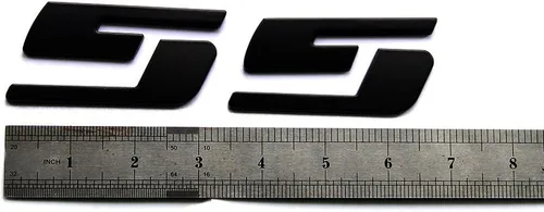 Vista 4 de Paquete de 3 insignias de emblemas OEM SS con logotipo 3D compatible con la serie Silverado (negro mate)