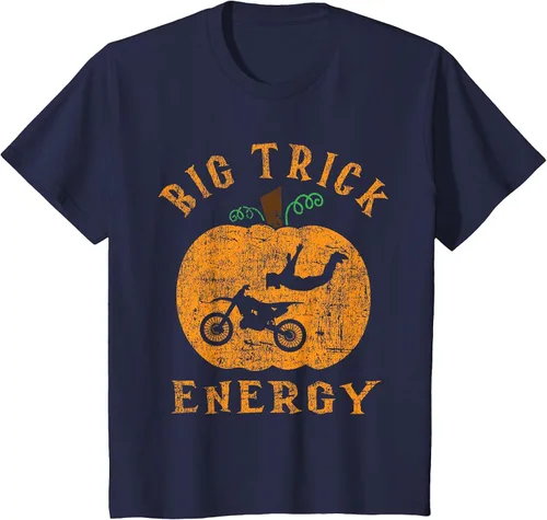 Vista 8 de Dirt Bike Motocross Halloween - Pumpkin Jack O Lantern T-Shirt Asphalt Grey