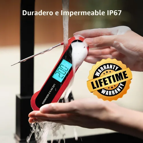 Vista 4 de Termómetro profesional 3 veces más rápido de 0.5 segundos para carne de lectura instantánea, digital, alta precisión ± 0.5 °F, impermeable IP67