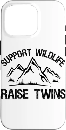 Vista 20 de Support Wildlife Raise Twins Funny Twin Mom Dad Gift Case for iPhone 17