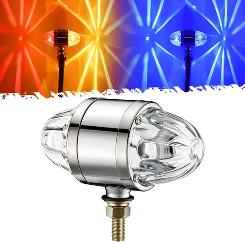 Vista 9 de Partsam - 1 luz de cristal de sandía de doble cara, luz LED ámbar roja de doble cara, señal de giro LED, carcasa de aleación de zinc, montura