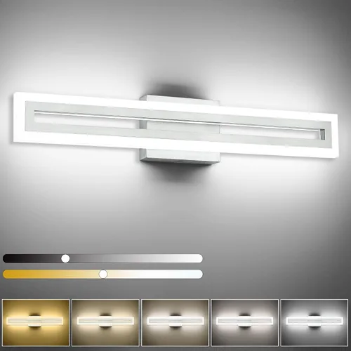 Vista 23 de SOLFART Luces de tocador de baño sobre espejo 14W 60 cm Luz de baño moderna negra 6000K ND