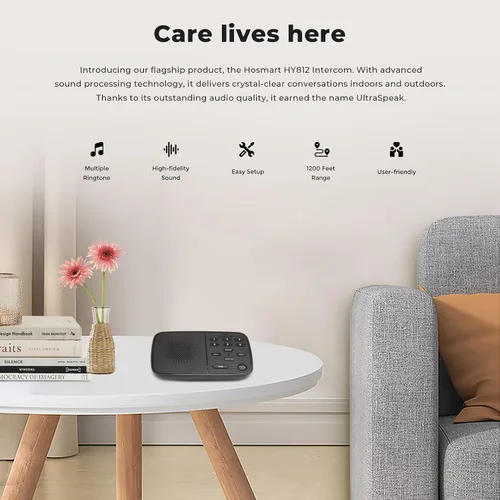Vista 2 de Hosmart UltraSpeak Intercomunicadores inalámbricos para el hogar, sistema de intercomunicación inalámbrico dúplex completo para uso doméstico