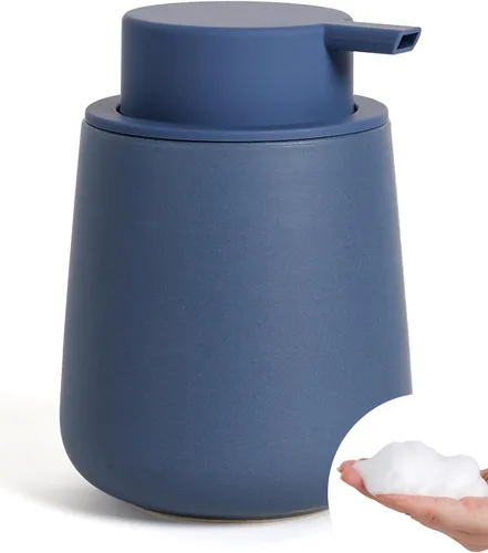 Vista 22 de Bosilunlife Dispensador de jabón espumoso de cerámica, dispensador de jabón de espuma de 12 onzas, dispensador de jabón líquido para encimera