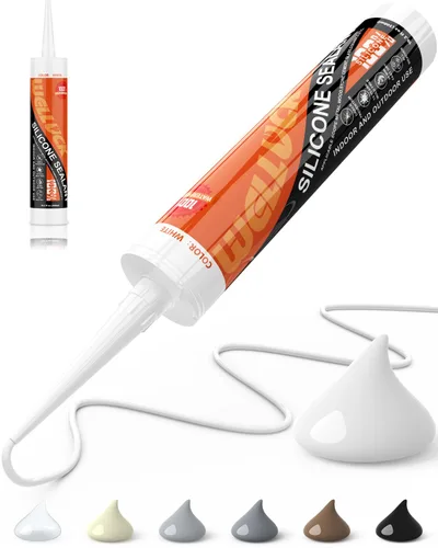 Vista 16 de WELLUCK Masilla de Silicona Color Almendra, Sellador de Silicona para Calafateo 100% Impermeable, Cartucho Flexible Adhesivo para Cocina, Baño
