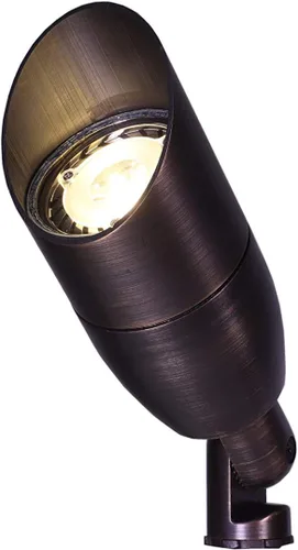 Vista 3 de BestPro Lighting - Luz de bala direccional de latón LED de 12 V, iluminación de paisaje de 3 W (BPL106BRZLED)
