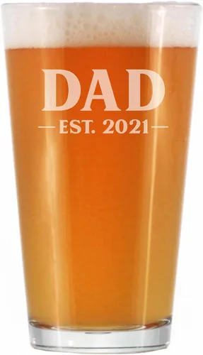 Vista 26 de Dad Est 2023 - Regalo de Vaso de Pinta para Nuevo Padre Primerizo - Vasos Llamativos de 16 Oz Bevvee Dad gift ideas for fathers, husbands and