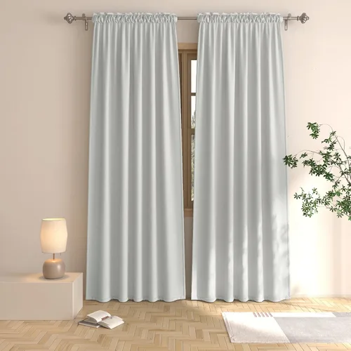 Vista 51 de UPOPO Cortinas beige de 45 pulgadas de largo para oscurecer la habitación, paneles de cortina para ventana, bolsillo para cortinero, cortinas