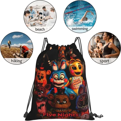 Vista 6 de Bolsa con cordón para deportes, bolsa de cuerda impermeable, adecuada para entrenamiento, viajes, senderismo, Blanco-2