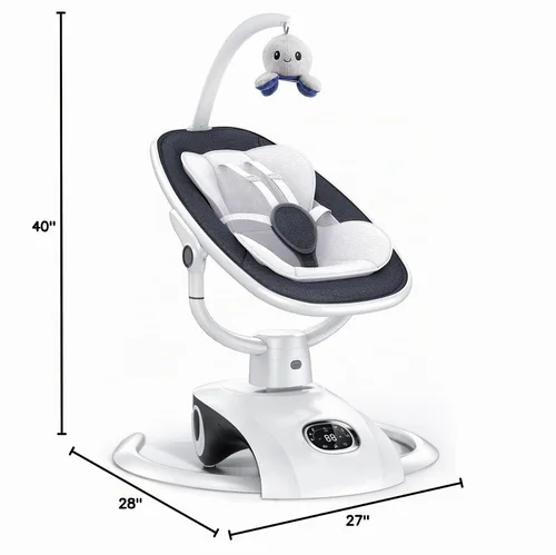 Vista 8 de VaVaSoo - Columpio eléctrico para bebés Mamroo 6 Motion Automatic Newborn para niña y niño regalo con control remoto, 5 velocidades, 13 melodías