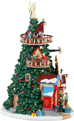 Vista 2 de Lemax Tiendas de Navidad The Tannenbaum Tower, funciona