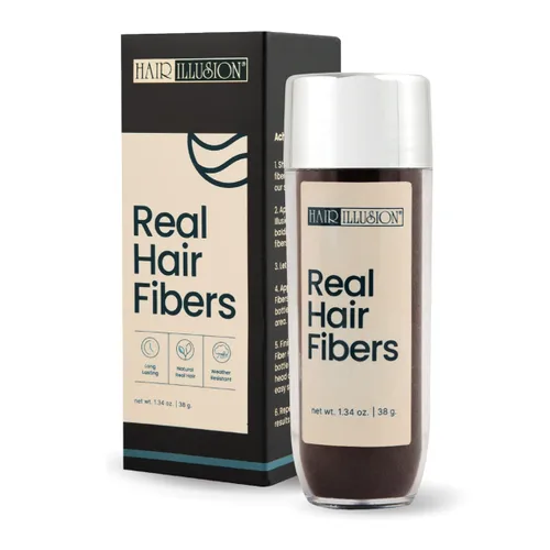 Vista 15 de Aerosol de fibras de cabello naturales, no sintético, de Hair Illusion, Negro