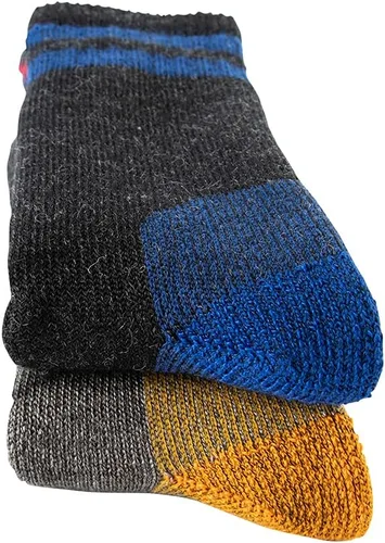 Vista 8 de CEREBRO Calcetines de lana merino para hombre, calcetines acolchados a media pantorrilla, que absorben la humedad, calcetines de senderismo