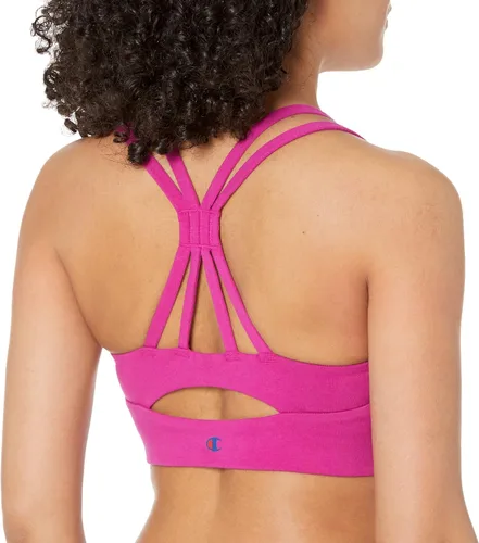 Vista 2 de Champion Brasier deportivo auténtico de espalda cruzada para mujer con soporte moderado, brasier deportivo que absorbe la humedad, el mejor brasier