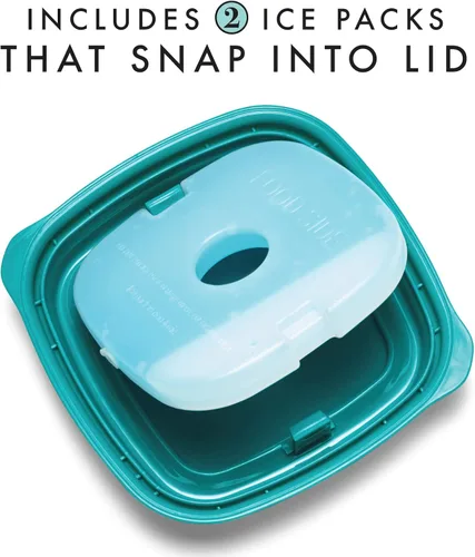 Vista 4 de Fit & Fresh Stak Paks - Juego de recipientes de 1 taza para niños, color verde
