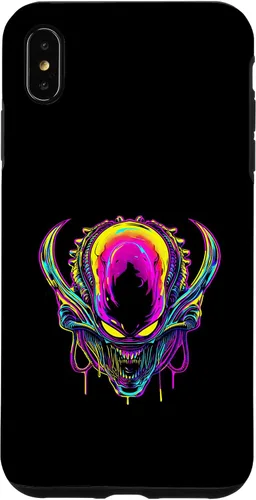 Vista 11 de iPhone 16 Retro Funny streetwear Synthwave 80s 90s spacezilla alien Case