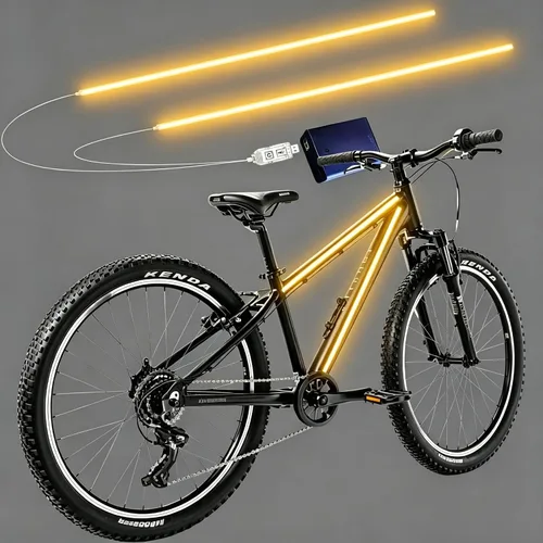Vista 12 de Luces de bicicleta, se pueden recortar, impermeables, luces de bicicleta para montar por la noche, para niños, adultos, niños y niñas
