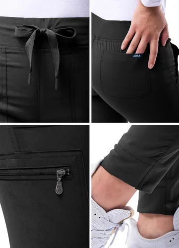 Vista 4 de Adar Pro Scrubs para mujeres - Pantalones de uniforme médico tipo jogger de yoga supremos