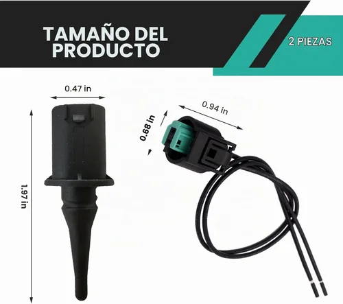 Vista 2 de 2 piezas de sensor de temperatura del aire ambiente exterior y kit de enchufe, conector de sensor de temperatura ambiente directo de importación