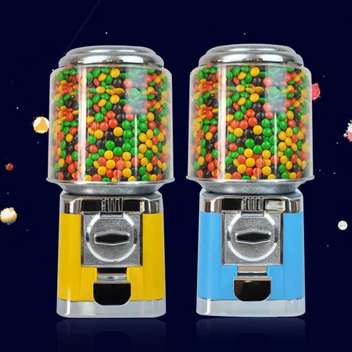 Vista 7 de Máquina expendedora automática de dulces 1.260 in Máquina de chicles para caramelos pequeños, bolas de goma, cápsulas, nueces, alimentación Amarillo