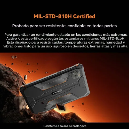 Vista 12 de Blackview Tableta rugosa de 9 pulgadas, Android 15 impermeable Gemini AI Negro