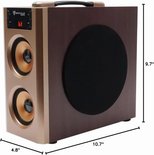 Vista 9 de Rockville Sistema de altavoces compacto de cine en casa RHB70 con Bluetooth/USB/FM, madera de cerezo Bluetooth, USB, tarjeta SD, RCA Aux