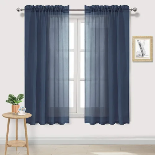 Vista 52 de DWCN Cortinas Transparentes Aqua de Voile Semitransparente con Bolsillo para Barra para Dormitorio y Sala de Estar, 36 x 36 pulgadas de Largo, Juego