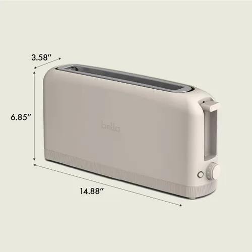 Vista 7 de bella Tostadora delgada de 2 rebanadas, utensilios de cocina Fits-anywhere™, control de tostado de 6 ajustes con botones de recalentamiento
