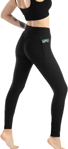 Vista 4 de Leggings deportivos de gimnasio para mujer, mallas de entrenamiento con levantamiento de glúteos, sin costuras, leggings elásticos de cintura alta