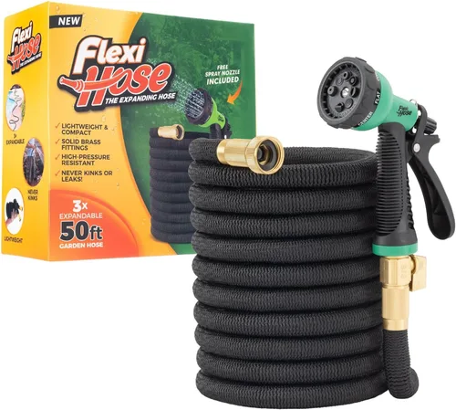 Vista 7 de Flexi Hose manguera de jardín expandible con boquilla de 8 funciones, 25 pies - manguera de jardín retráctil ligera, manguera de agua - flexibilidad