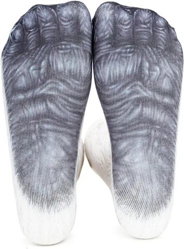 Vista 6 de Calcetines de patas de animales, loco diseño en 3D de patas de gatos, perros y tigres. Divertido regalo navideño para mujer u hombre adultos