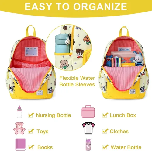 Vista 4 de VASCHY - Mochila preescolar para niños y niñas, liviana, resistente al agua, con correa en el pecho