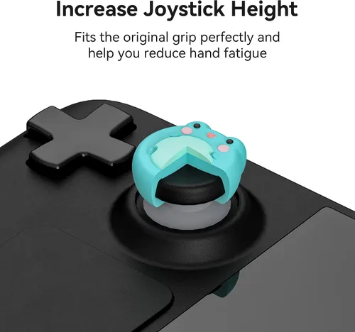 Vista 3 de GeekShare 4 tapas de silicona con diseño de animales, funda de joystick compatible solo con Steam Deck - Rana y ajolote