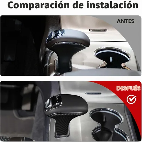 Vista 2 de JWWY Cubiertas para perillas de cambio Compatible con accesorios para Jeep Grand Cherokee 2014-2015 2 piezas Fibra de carbono