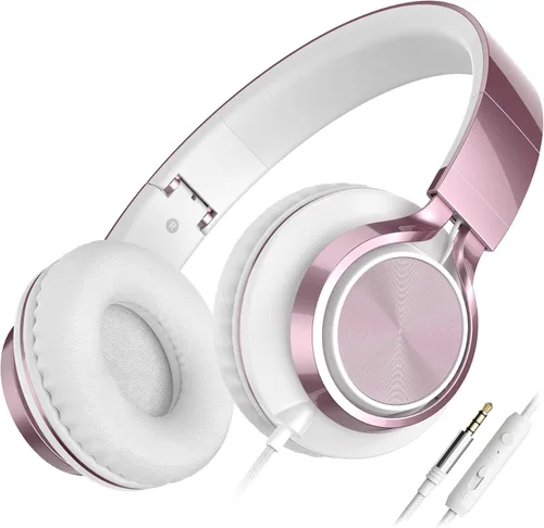 Vista 14 de Auriculares Ailihen C8, ligeros y plegables con micrófono para iPhone, iPad, iPod, teléfonos inteligentes Android, computadoras, laptop, Mac, Negro