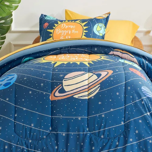 Vista 28 de SLEEP ZONE Juego de edredón de 5 piezas para niños, tamaño individual, súper lindo y suave, ropa de cama para niños en una bolsa, juego de 5 piezas