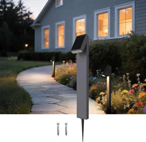 Vista 10 de SOTTLOT Luces solares para senderos al aire libre, luz solar regulable con IP65 a prueba de agua, 500LM 3000K iluminación solar al aire libre
