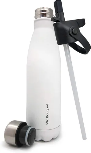Vista 50 de NERTHUS FIH 712 - Botella aislada de doble pared para diseño frío y caliente, acero inoxidable, 11.8 fl oz, sin BPA, 18/8, color azul bebé