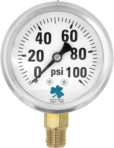 Vista 13 de Zenport LPG30 Zen-Tek Glicerina Medidor de presión relleno de líquido, 30 PSI, caja de 10