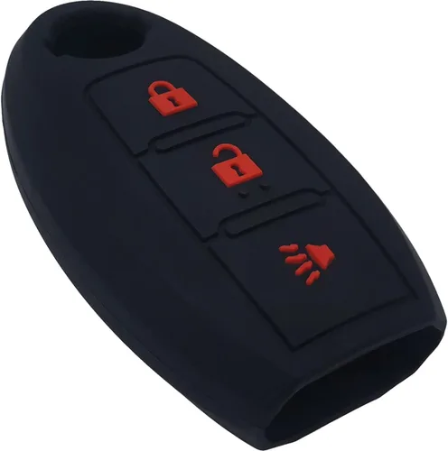 Vista 4 de 2 piezas de fundas de llave de silicona con 3 botones, funda para control remoto sin llave, protector compatible con Nissan Armada Frontier