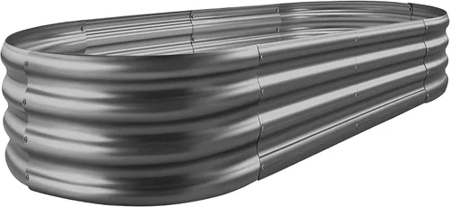 Vista 7 de Land Guard - Kit de maceta de jardín elevada de metal galvanizado, para exteriores, grande, ovalada, para vegetales