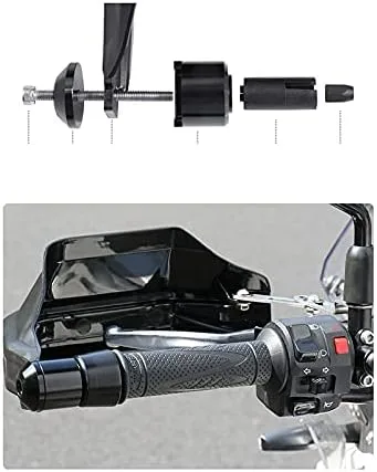 Vista 2 de GLoyer Motorcycle Windshield TRK502 HandGuards Motorcycle Hand Guard Protector Shield Windproof Handlebar HandGuards Protection Compatible with Black