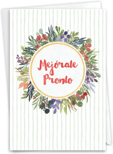 Vista 14 de NobleWorks Tarjeta de Papel en Blanco para Recuperación con Sobre de 5 x 7 Pulgadas (1 Tarjeta) Be Well Soon-Green C10350DGWB