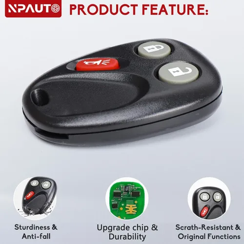 Vista 4 de NPAUTO Llave con mando a distancia Compatible con Chevy Trailblazer GMC Envoy 2002 2003 2004 2005 2006 2007 2008 2009, Buick Rainier 04-07, Isuzu