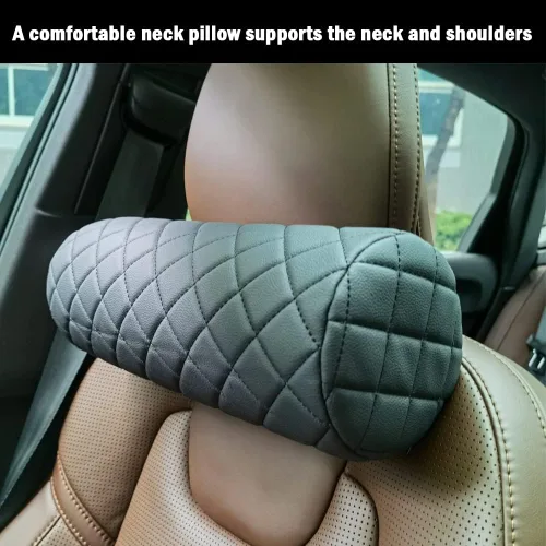Vista 3 de Almohada cervical para el cuello del automóvil para aliviar el dolor, almohada de apoyo cervical de respaldo largo, reposacabezas de viaje lateral