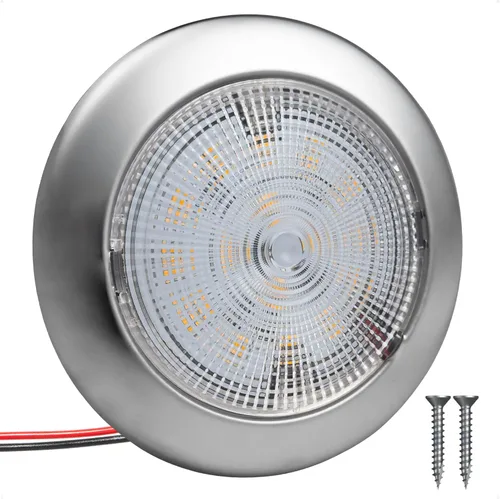 Vista 8 de Five Oceans FO4878 - Lámpara de techo LED para interiores, 2-3/4 pulgadas, redonda, luz blanca diurna, 12 V, impermeable IP67, luz