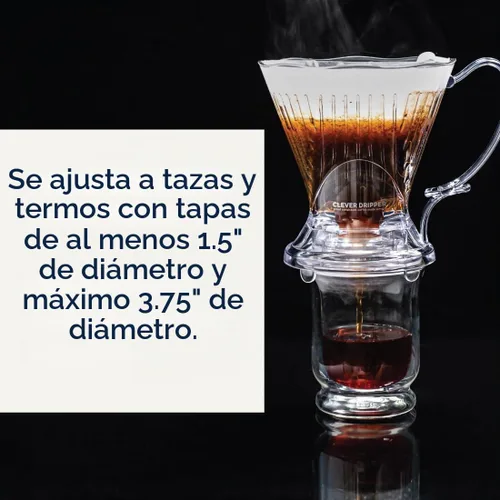 Vista 5 de Gotero de café Clever y filtros, grande 18 oz, diseño clásico original, plástico libre de BPA seguro, cafetera de goteo, cafetera de goteo por